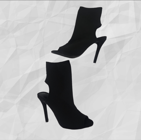 FOREVER 21 Peep Toe Sock Ankle Boots Size 6 - Picture 5 of 9